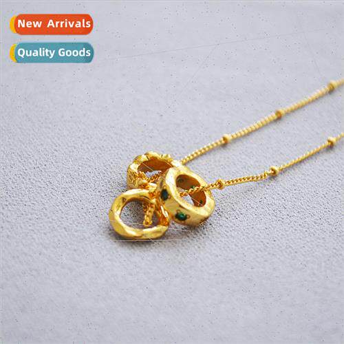 Europe new fashion zirconia necklace three ring pendant ins