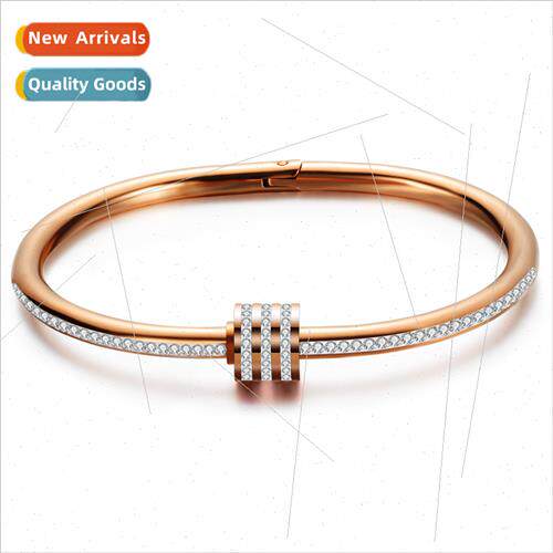 Creative single row clay diamonds spiral round Stainless bra