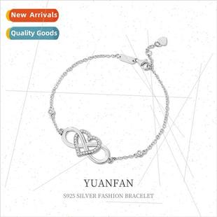 925 silver Heart Bracelet Women che ins Zirconia HJewelry