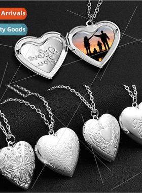 Engraved Love Heart Peach Heart Openable Photo Frame Photo B