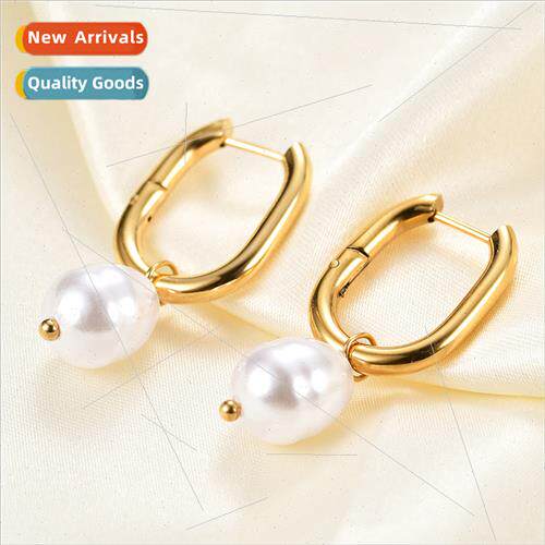 Imation pearl U-shaped hollow earrings fashion simple pendan