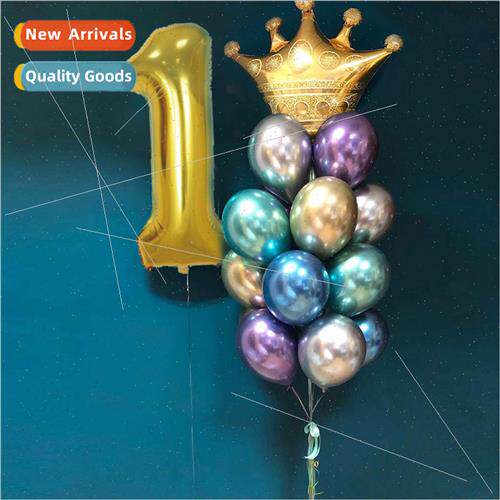 40 inch gold large numbers metallic latex balloon combo set