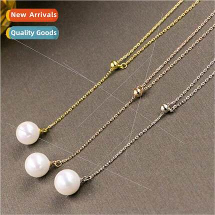 304 tanium steel Stainless long pearl necklace pull-out pear
