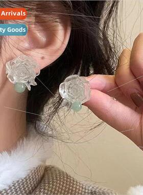 Mori lerature flower earrings female niche delicate earrings