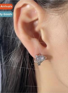 Illusion Moonstone Surrounded Heart Earrings Sweet Spicy Gir