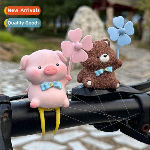 Windmill piggy car ornament bicycle helmet electric car moto