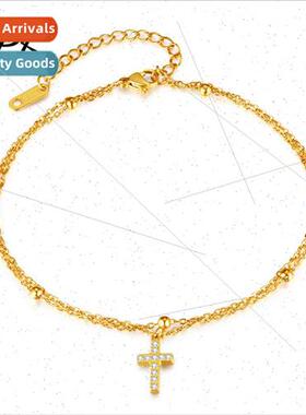 2024 Europe Fashion Inlaid Double Stainless Steel Gold Plate