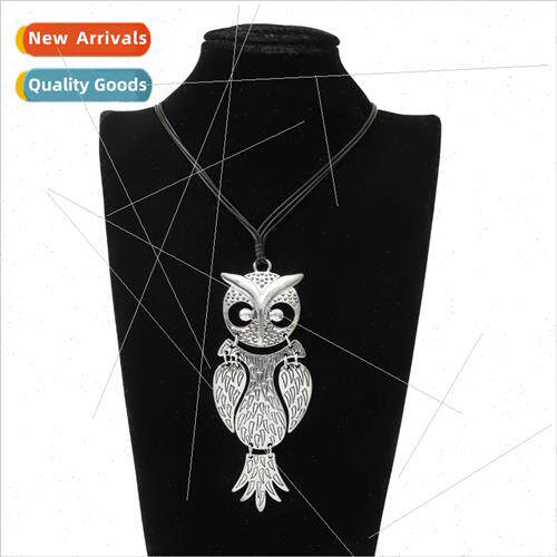 Europe new set nd accessories women long owl necklace sweate