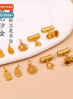 antique sgold bell orchid pendant handmade diy bracelet ausp