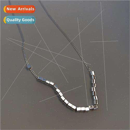 small square necklace适用women students simple versatile swe