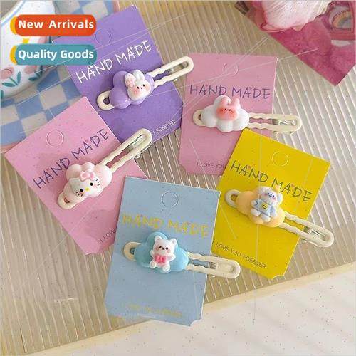 Cute cartoon clouds bunny kten hair clips girls ehead broken