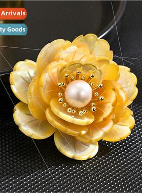 High-grade peony flower natural brooch court cheongsam acces