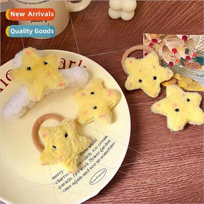 Autumn winter new plush yellow star hair clips cute girl hai