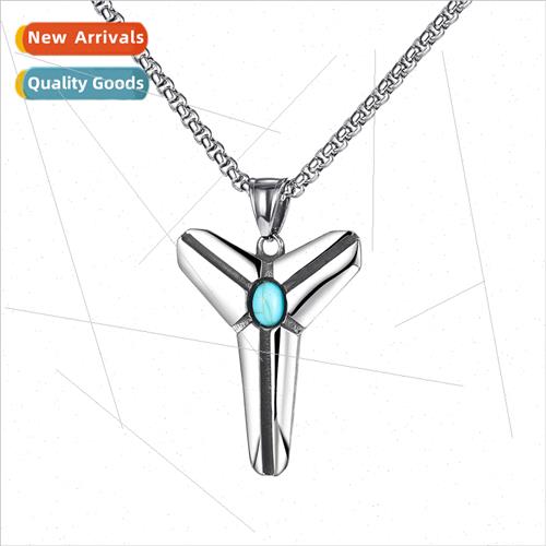 Hundred Triangle Star Pendant Men Tanium Steel Necklace  Acc