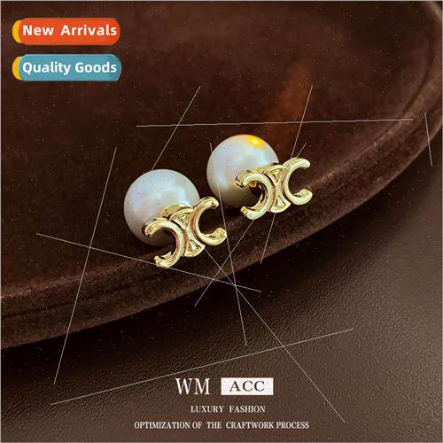 silver needle letters pearl a two wear earrings Korea fashio