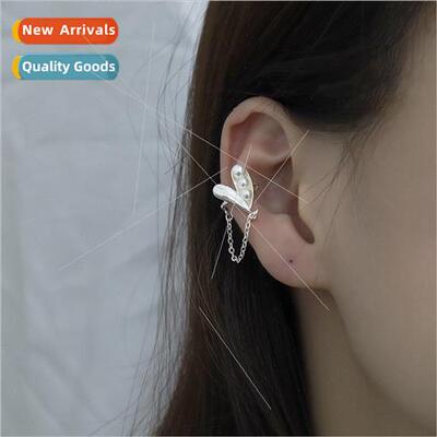 Tassel pearl love heart ear clips Korea blogger Fever earrin