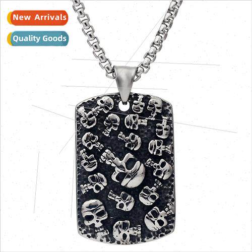 Europe ins retro punk skull men necklace nd tide men 304 tan
