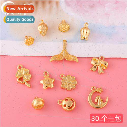 Gold-plated lotus pendant diy handmade jewelry bracelet bead