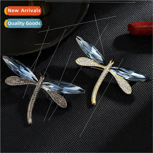 Austrian crystal dragonfly brooch female ins pin corsage clo