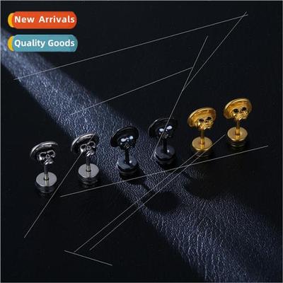 316L skull straw hat stainless steel earrings hip-hop castin