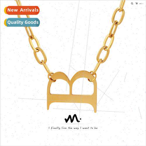 Europe hip-hop alphabet necklace jewelry female niche nd tan