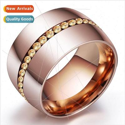 Europe new atmospheric women stainless steel ring single row