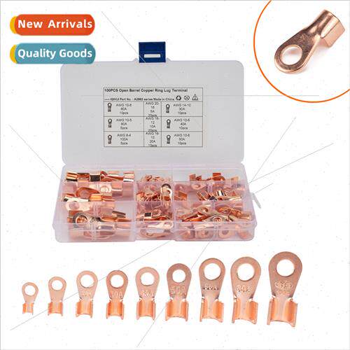100pcs box purple copper cold pressing terminal block open c