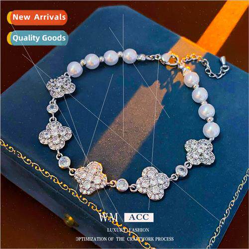 Koreazirconia flower pearl bracelet hundreds strings hjewelr