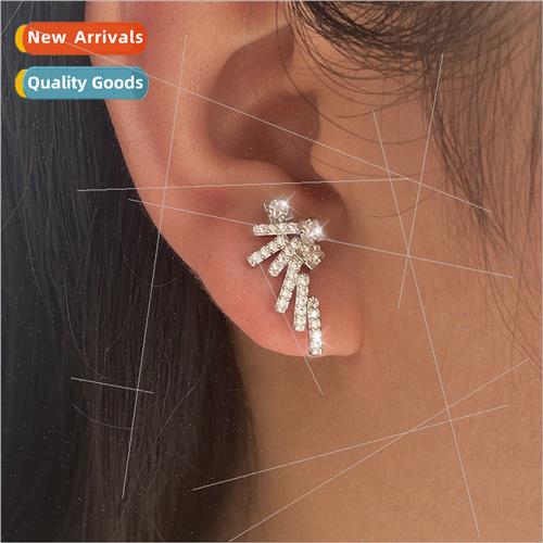ladies ins niche irregular zirconia earrings simple earrings