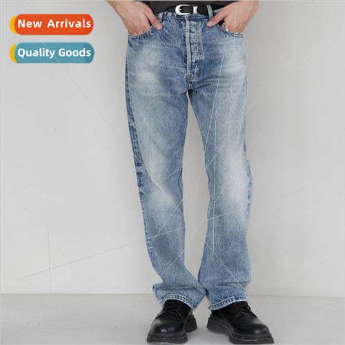 Autonomous TYPE501 vintage snowflake pattern ice blue straig