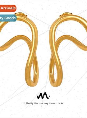 Europe No Drop Pigmented Hoop Earrings Tanium Steel che Geom