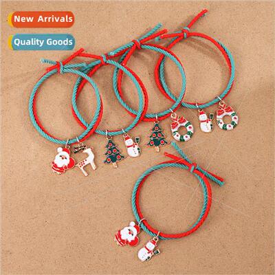Europe New Christmas double pendant red green elastic rope b