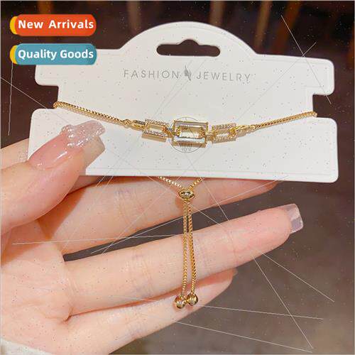 mple super shiny fashion hollow square pull-out bracelet del
