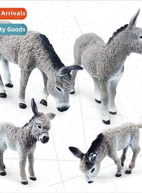 Animal donkey model ornament gray donkey solid static toy hp