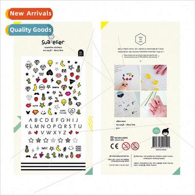 Korea nail stickers 1048 waterproPVC pentagram diamond lette