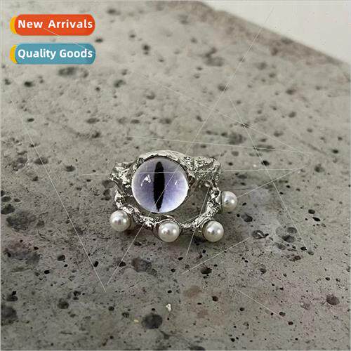 Europe devil eye ring niche men women hip-hop open cat eye p
