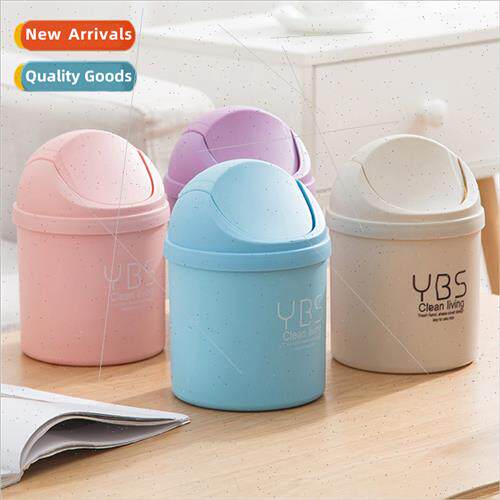 Creative fashion desktop trash can mini swing lid small tras
