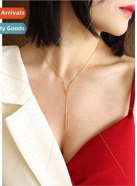 Europe V long sexy collarbone chain letter necklace tanium s