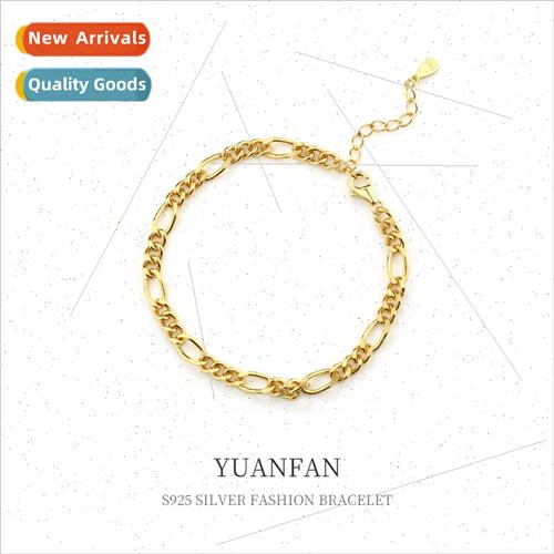 925 silver Figaro Chain Bracelet Women ins Europe cold wind