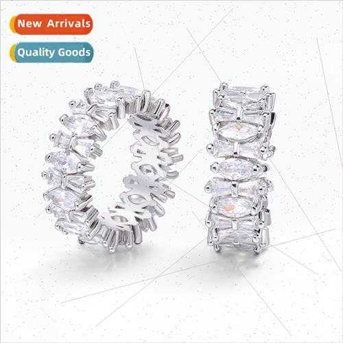 Europe new IOU  couple full diamond ring women niche bow zir
