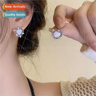 eye female starburst earrings Brilliant heart stone cat love