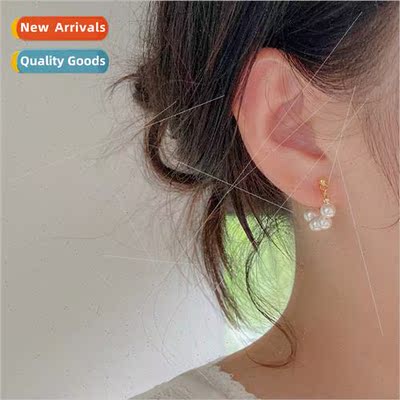 French tassel pearl earrings female niche earrings stud earr