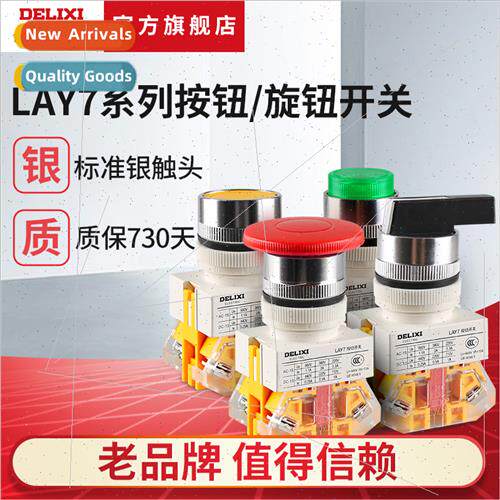 Electrical Pushbutton Rotary Swch LAY7 wh Lamp 220v/24v 2-Po