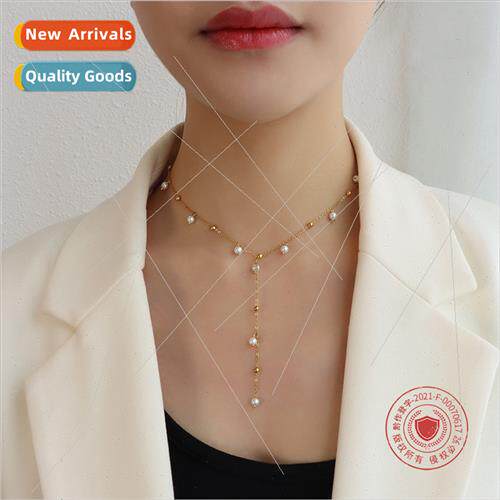 French Imation Baroque Pearl Necklace Tanium Steel Gold Plat