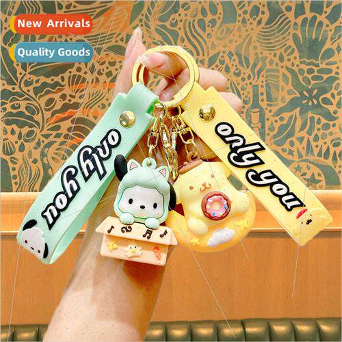 Cartoon long ear dog small doll bag charm keychain cute car