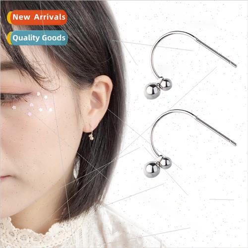 Bean earrings female Korea geometric simple mini round beads