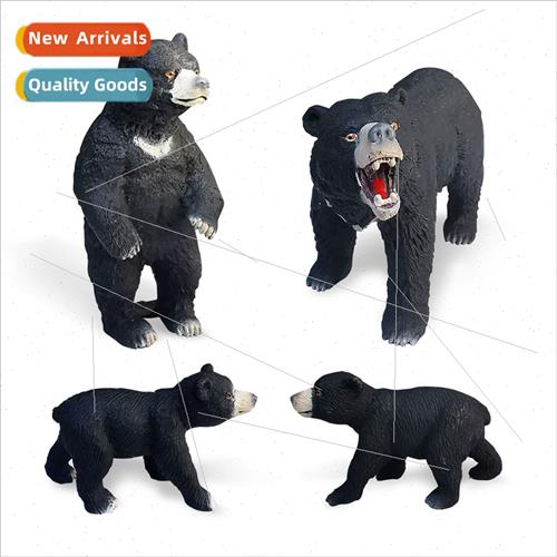 mulation wildlife dog bear model desktop handmade Asian blac