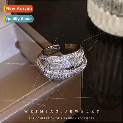 lver Zirconia Wrap Ring Super Shiny Ins Geometric Open Index