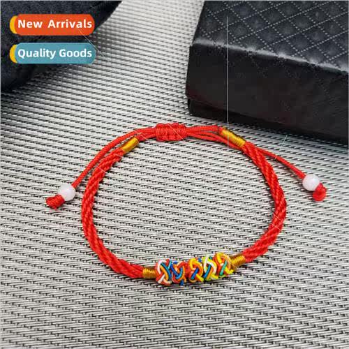 Colorful Pine适用Apple Knot Couple Red Rope Bracelet Diamond