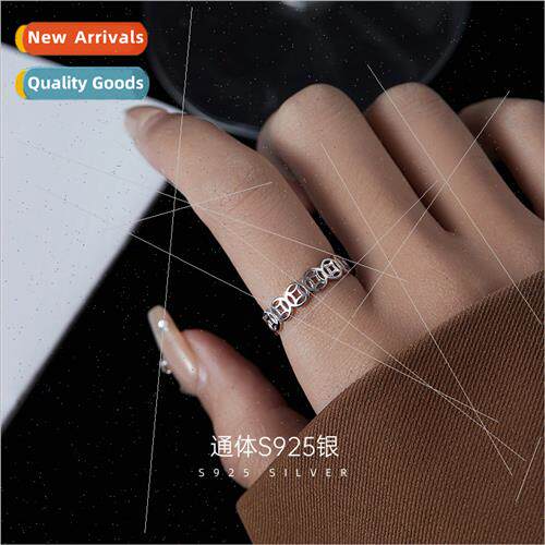 S925 silver vintage ring female index finger coin simple nic